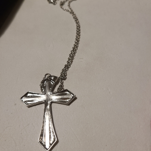 Vintage large Jesus Crucifix Cross Necklace - Picture 2 of 4